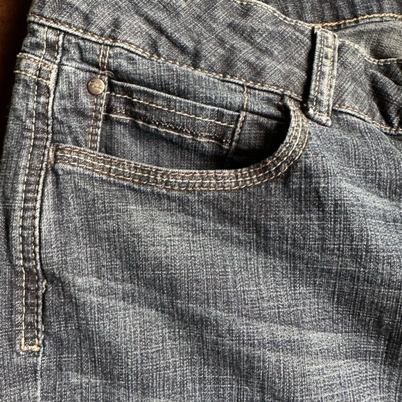 Blue Lee Rider Wide Leg Jeans Mid Rise Sz 16 P - Picture 3 of 12